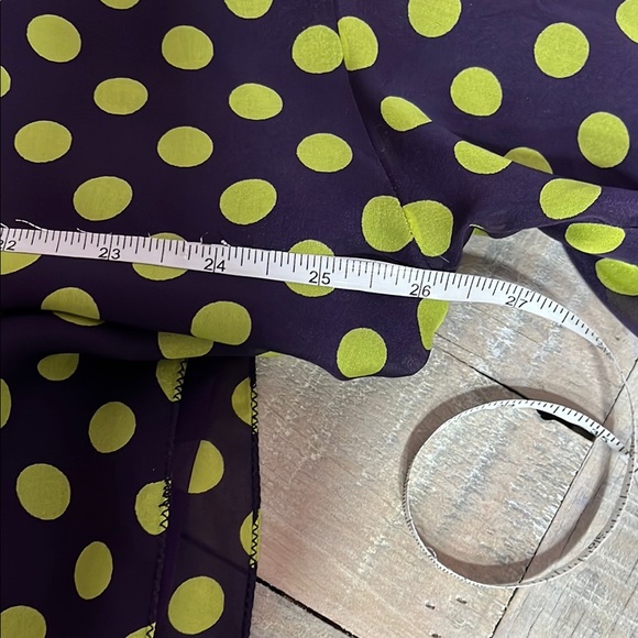 Dolce & Gabbana Purple and
Green Polka Dot Silk Blouse Layered Sz 44 - Picture 9 of 10